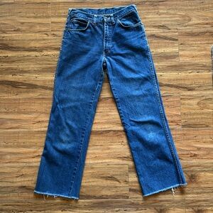 Wide leg high waisted blue jeans size 26